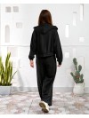 Женский спортивный костюм с капюшоном черного цвета 34746