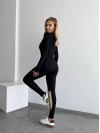 Жiночий стрейчевий комбінезон чорного кольору 34886