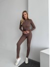 Жiночий стрейчевий комбінезон кавового кольору 34888