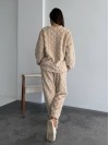 Жіночий теплий домашній костюм бежевого кольору  35726