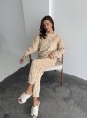 Жіночий теплий домашній костюм бежевого кольору  35726
