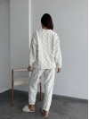 Жіночий теплий домашній костюм молочного кольору  35728
