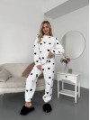 Жіночий теплий домашній костюм в сердце бiлого кольору  35918