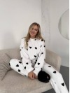 Жіночий теплий домашній костюм в сердце бiлого кольору  35918