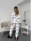 Жіночий теплий домашній костюм в сердце бiлого кольору  35918