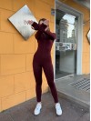 Жiночий теплий комбінезон бордового кольору 35655