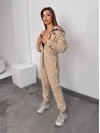 Жiночий теплий комбінезон iз флiса бежевого кольору 35893