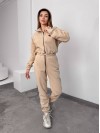 Жiночий теплий комбінезон iз флiса бежевого кольору 35893