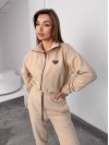 Жiночий теплий комбінезон iз флiса бежевого кольору 35893