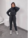 Жiночий теплий комбінезон iз флiса графiтового кольору 35887