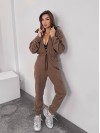 Жiночий теплий комбінезон iз флiса кавового кольору 35892