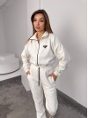 Жiночий теплий комбінезон iз флiса молочного кольору 35894