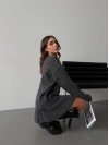 Женский теплый костюм 2-ка с юбкой графитового цвета 35269