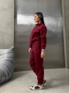 Женский теплый костюм бордового цвета 35146