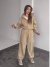Жіночий теплий костюм iз фліса бежевого кольору 35983