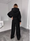 Жіночий теплий костюм iз фліса чорного кольору 35989