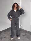 Жіночий теплий костюм iз фліса графiтового кольору 35981