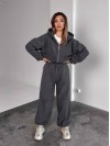 Жіночий теплий костюм iз фліса графiтового кольору 35981
