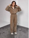 Жіночий теплий костюм iз фліса кавового кольору 35984