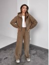 Жіночий теплий костюм iз фліса кавового кольору 35984