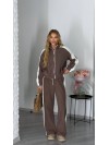 Жiночий теплий костюм iз флiса кавового кольору 36090