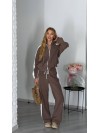 Жiночий теплий костюм iз флiса кавового кольору 36090