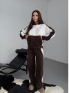 Жіночий теплий костюм iз флiса коричневого кольору 35584
