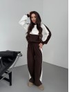 Жіночий теплий костюм iз флiса коричневого кольору 35584