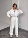 Жіночий теплий костюм iз фліса молочного кольору 35982