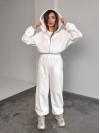 Жіночий теплий костюм iз фліса молочного кольору 35982