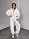 Жіночий теплий костюм iз фліса молочного кольору 35982