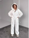 Жіночий теплий костюм iз фліса молочного кольору 35982