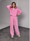 Жіночий теплий костюм iз фліса рожевого кольору 35987