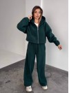 Жіночий теплий костюм iз фліса зеленого кольору 35985