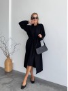 Жіночий теплий костюм кардиган+сукня чорного кольору 34892