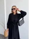 Жіночий теплий костюм кардиган+сукня чорного кольору 34892
