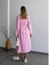 Жіночий теплий костюм кардиган+сукня рожевого кольору 34891