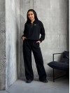 Жіночий теплий костюм на флiсi чорного кольору 35176