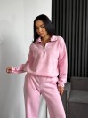 Жіночий теплий костюм на флiсi рожевого кольору 35178