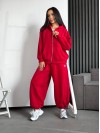 Жіночий теплий костюм на змiйцi червоного кольору 35191