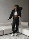 Жіночий теплий костюм на змiйцi чорного кольору 35135