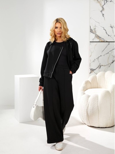 Жiночий теплий костюм на змiйцi чорного кольору 35490