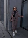 Жіночий теплий костюм на змiйцi коричневого кольору 35121