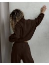 Жіночий теплий костюм на змiйцi коричневого кольору 35136