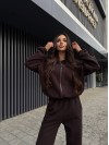 Жіночий теплий костюм на змiйцi коричневого кольору 35201