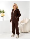 Жiночий теплий костюм на змiйцi коричневого кольору 35804