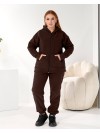 Жiночий теплий костюм на змiйцi коричневого кольору 35869