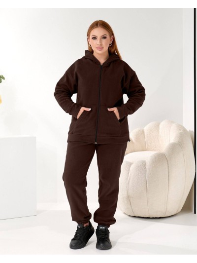 Жiночий теплий костюм на змiйцi коричневого кольору 35869