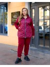 Жіночий теплий костюм штани+куртка бордового кольору 35082