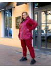 Жіночий теплий костюм штани+куртка бордового кольору 35082
